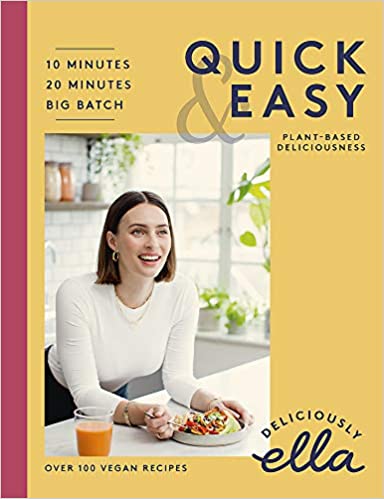 Deliciously Ella Quick and Easy: Plant-Based book cover with a yellow background and a bold title 
